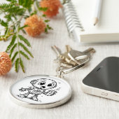 キャラクターの不具合-おもしろい社交的ギフト キーホルダー (側面)