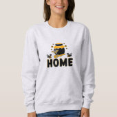 キャラクターの蜂と蜂蜜の瓶の"HOME"Tシャツ スウェットシャツ (正面)