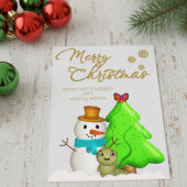 キャラクターの雪だるまといも虫とクリスマスツリー シーズンポストカード