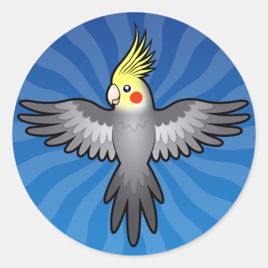 キャラクターオカメインコ ラウンドシール (正面)