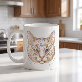 キャラクターキャットマグカップ 豊かなラインアート コーヒーマグカップ