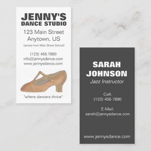 キャラクターシューダンス先生スタジオ振付家 名刺 (正面/裏面)