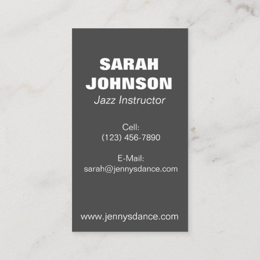 キャラクターシューダンス先生スタジオ振付家 名刺 (裏面)