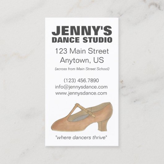 キャラクターシューダンス先生スタジオ振付家 名刺 (正面)