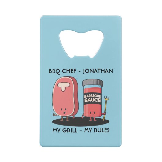 キャラクターステーキ&ソースカスタムBBQシェフ クレジットカード栓抜き (裏面)