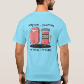 キャラクターステーキ&ソースカスタムBBQシェフ Tシャツ (裏面)