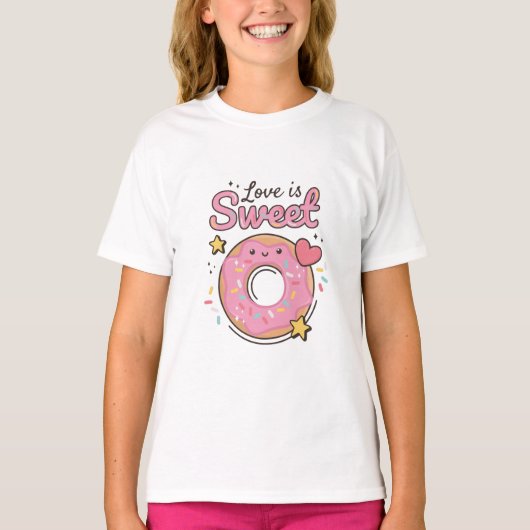キャラクタードンナッツスウィートラブ Tシャツ (正面)