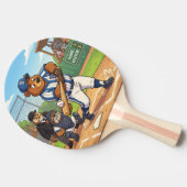 キャラクターベア 野球をする 卓球ラケット (横)