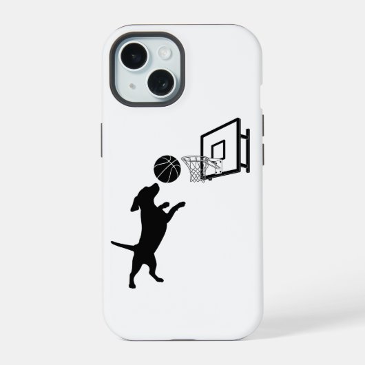 キャラクター動物バスケットボール iPhone 15ケース (裏面)