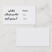 キャラクター欠陥 コーリングカード (正面/裏面)