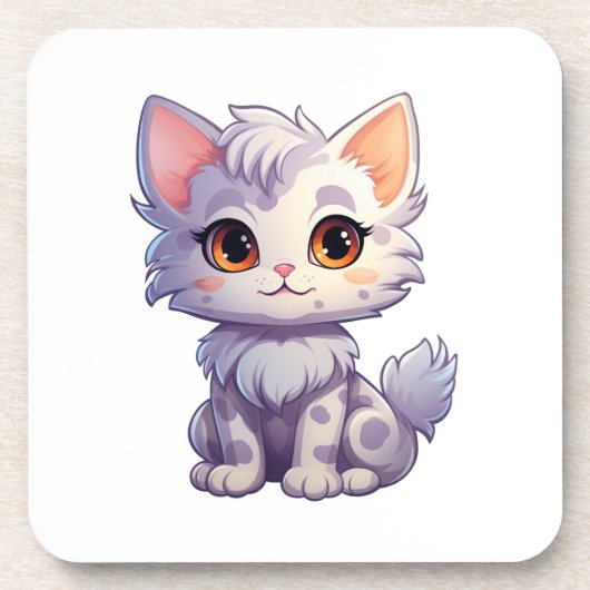 キャラクター猫のイラスト コースター (正面)