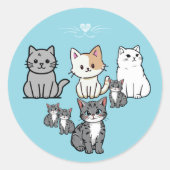 キャラクター猫 ラウンドシール (正面)