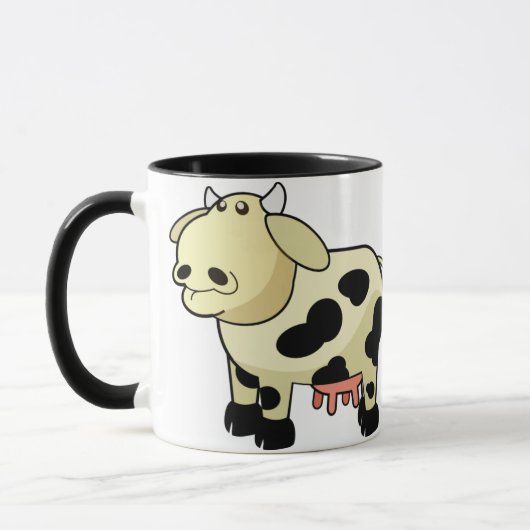 キャラクター酪農牛の陶器マグカップ マグカップ (左)
