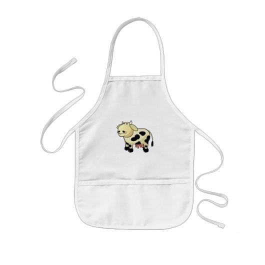 キャラクター酪農牛エプロン 子供用エプロン (正面)