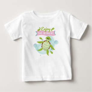 キャラクター タートル ハッピー エンジョイ ライフ ベビーTシャツ