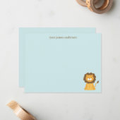 キャラクター ライオンのカスタマイズ サンクス ノート カード (正面/裏面インサイチュ)