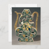 キャラクター「寿」の型枠のワインの花瓶 ポストカード (正面/裏面)