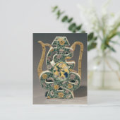 キャラクター「寿」の型枠のワインの花瓶 ポストカード (スタンド正面)