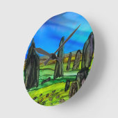 キャラニッシュの石 ラウンド壁時計 (傾斜)