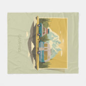 キャラバンのキャンプ フリースブランケット (正面(横))