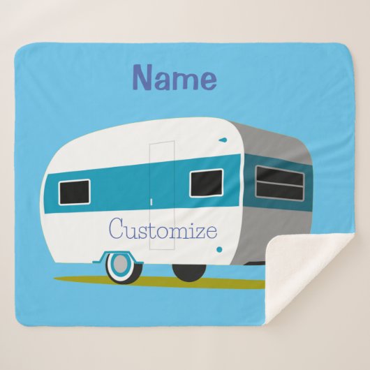 キャラバンキャンパーRVサンダー_コーブ シェルパブランケット (正面(横))