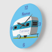 キャラバンキャンパーRVサンダー_コーブ ラージ壁時計 (傾斜)