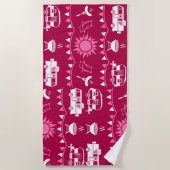 キャラバンキャンピングホームデコール ビーチタオル (正面)