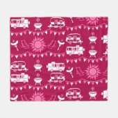 キャラバンキャンピングホームデコール フリースブランケット (正面(横))