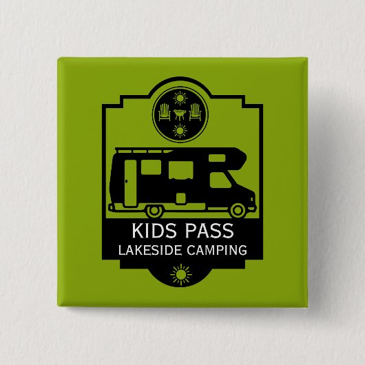 キャラバンキャンプ場事業 缶バッジ (正面)