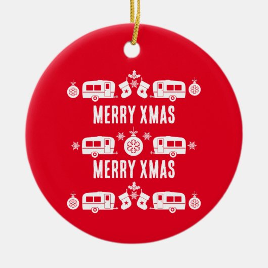 キャラバンハッピークリスマスキャンプ セラミックオーナメント (正面)