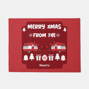 キャラバンハッピークリスマスキャンプ ドアマット