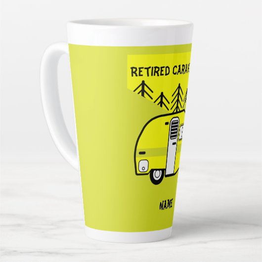 キャラバ退職したンのアートギフトは私のキャラバンツートンを愛する カフェラテマグ (左アングル)