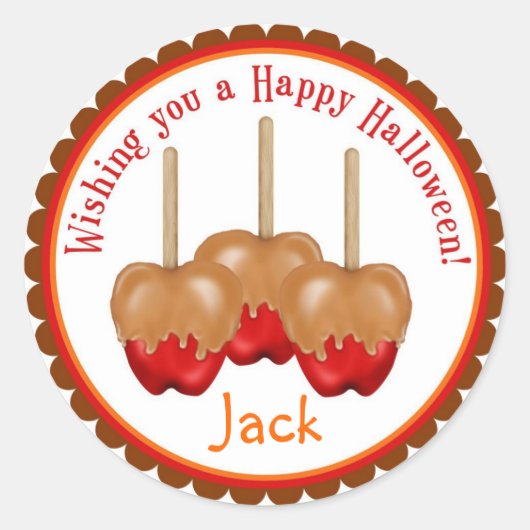 キャラメルりんごハロウィントリートステッカー ラウンドシール (正面)