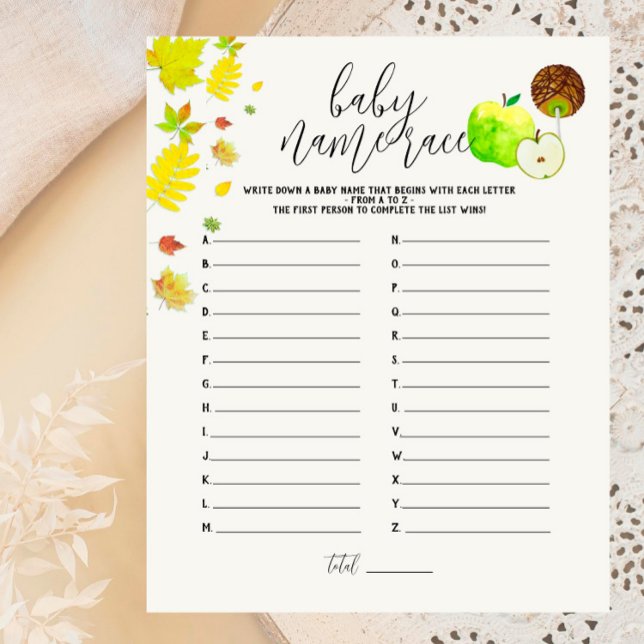 キャラメルアップル緑の赤ちゃんシャワー名レースゲーム (クリエイターアップロード済み)