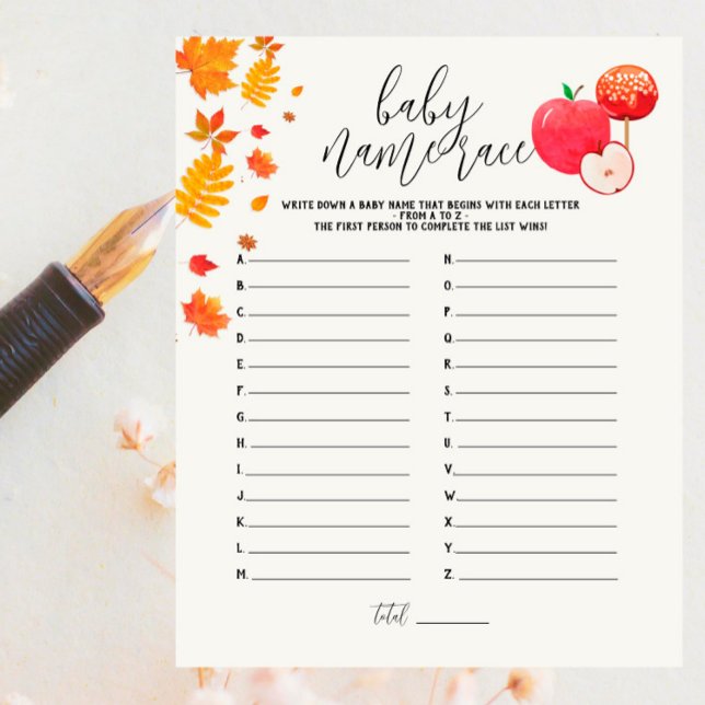 キャラメルアップル赤ベビーシャワー名レースゲーム (クリエイターアップロード済み)