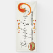 キャラメルアップル赤ベビーシャワー歓迎ビニールバナー 横断幕 (縦)