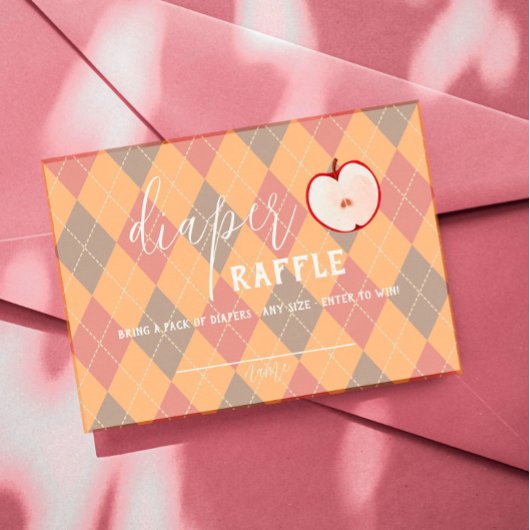 キャラメルアップル – 赤ベビーおむつラッフルインサート プレイスカード