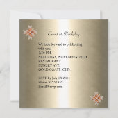 キャラメルエレガントベージュアンバーバースデーパーティー 招待状 (裏面)