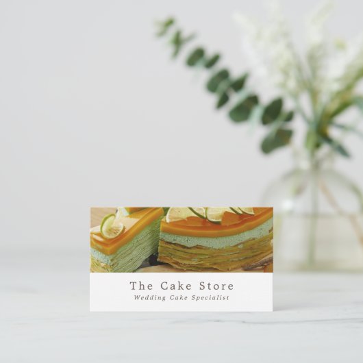 キャラメルケーキ,ケーキメーカー,ケーキストア 名刺 (スタンド正面)