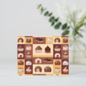 キャラメルコーティングしたナッツとチョコレート、ココアの風味が美味しい ポストカード (スタンド正面)