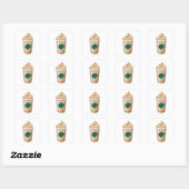 キャラメルソースがかかったメリークリスマスラテ スクエアシール (シート)
