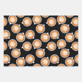 キャラメルドリップパターン付きコーヒー ラッピングペーパーシート (正面)