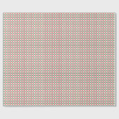 キャラメルピース付きクリスマスレッドグリーン幾何学模様 ラッピングペーパー (フラット)