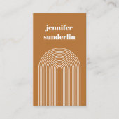キャラメルモダンオレンジ幾何学的アーチ 名刺 (正面)