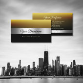 キャラメルモダンブラックとシマリーシルバーの装飾 名刺