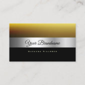 キャラメルモダンブラックとシマリーシルバーの装飾 名刺 (正面)
