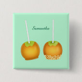 キャラメルリンゴ 缶バッジ (正面)