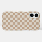 キャラメル市松模様にブラウンキャラメルパターン Case-Mate iPhoneケース (裏面 (横))