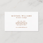 キャラメル素朴ブラウンに洗練されたメンズボウタイロゴ 名刺 (裏面)