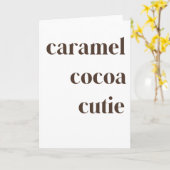 キャラメル ココア キューティー メラニン クイーン アフロ ガール カード (黄色い花)